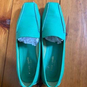 Green Kate Spade Leather Slip Ons